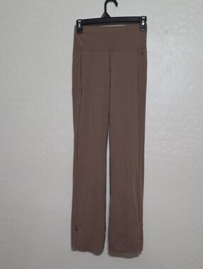 Athleta Brown High-Rise Wide-Leg Knit Pants